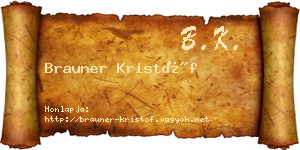 Brauner Kristóf névjegykártya